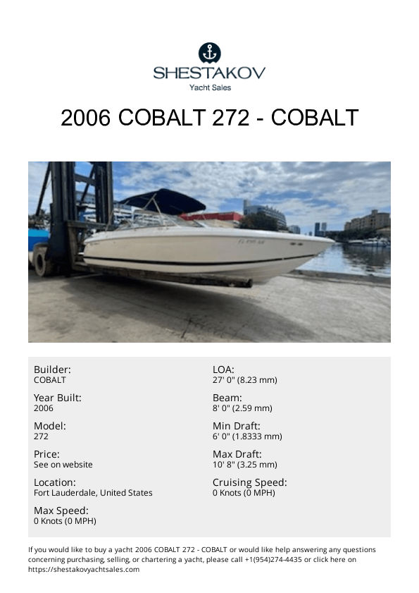 2006 Cobalt 272 - 272 - 2006