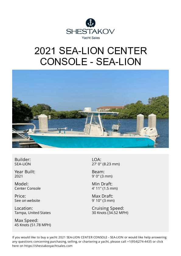 2021 Sea-Lion Center Console - Center Console - 2021