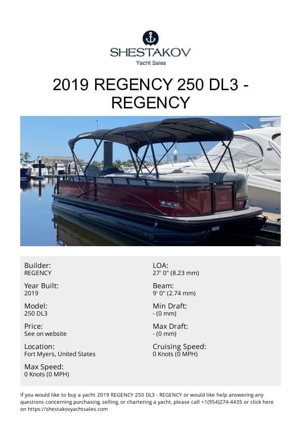 2019 Regency 250 DL3 - 250 DL3 - 2019