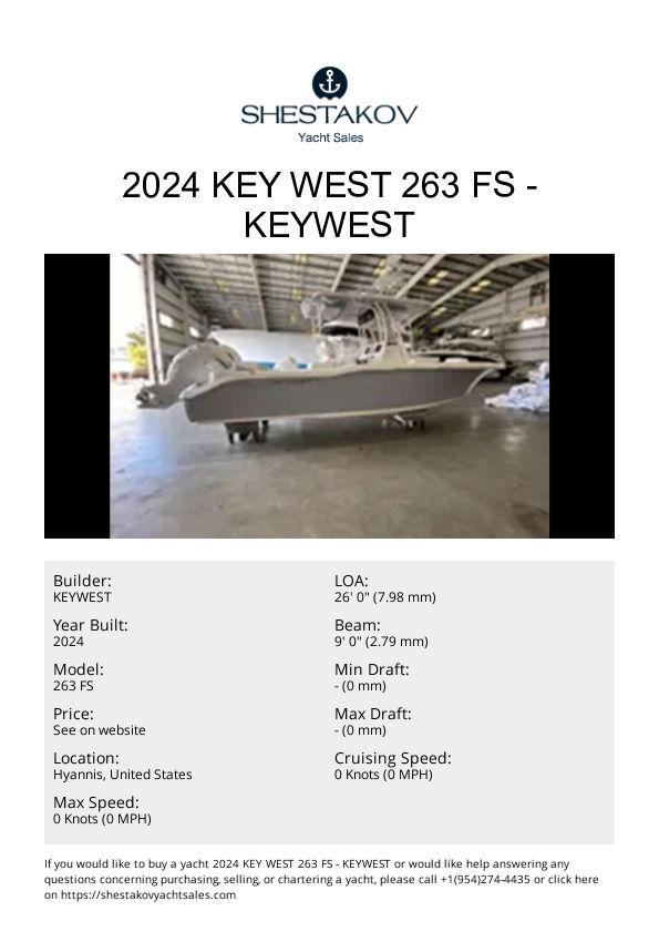 2024 Key West 263 FS - 263 FS - 2024