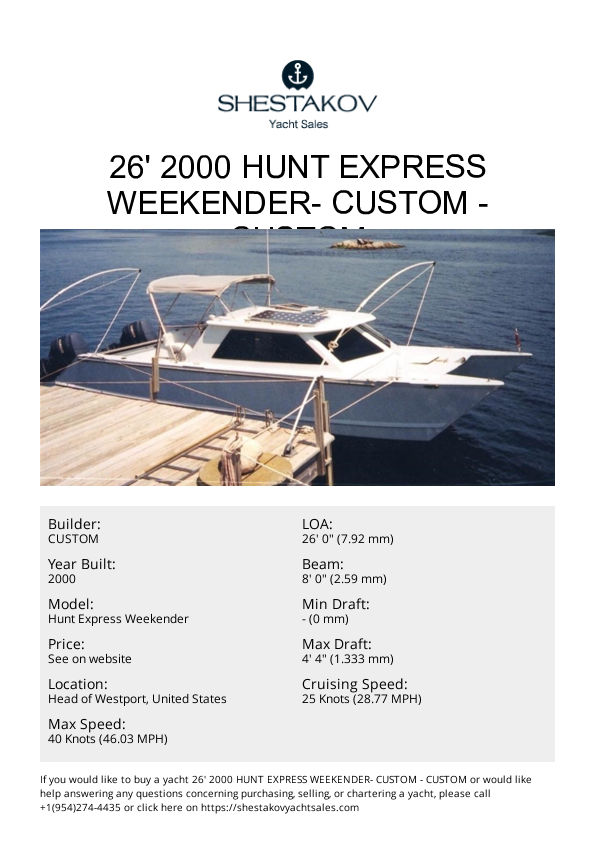 26' 2000 Hunt Express Weekender- Custom - Hunt Express Weekender - 2000