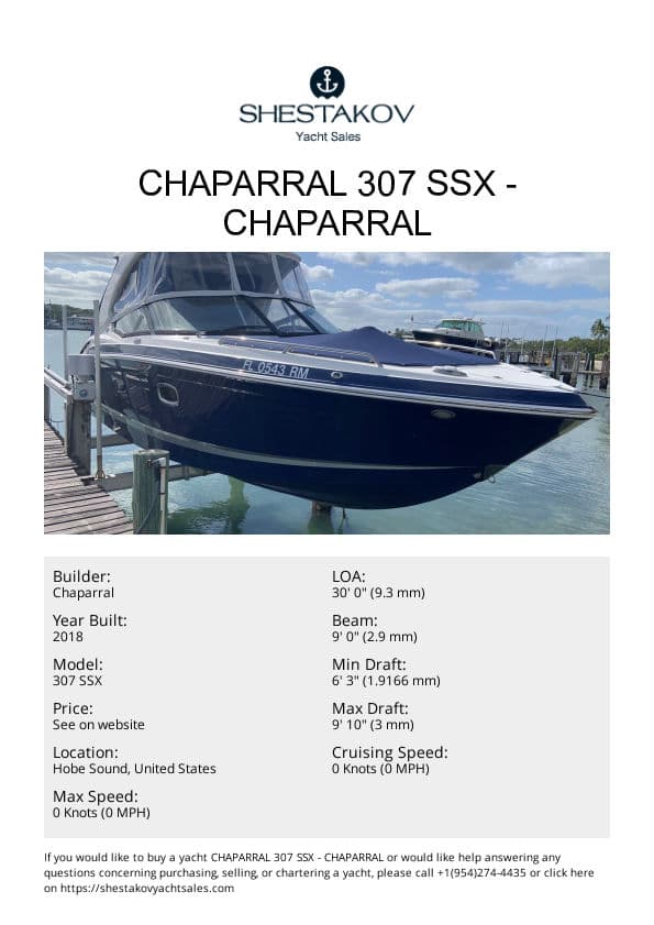 Chaparral 307 SSX - 307 SSX - 2018