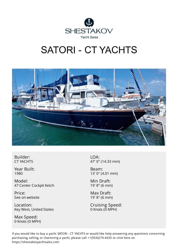 Satori - 47 Center Cockpit Ketch - 1980