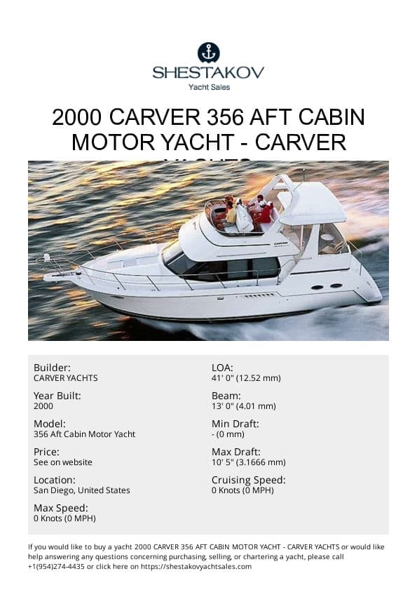 2000 Carver 356 Aft Cabin Motor Yacht - 356 Aft Cabin Motor Yacht - 2000