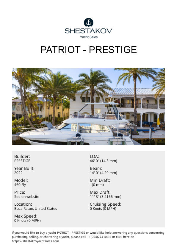 PATRIOT - 460 Fly - 2023