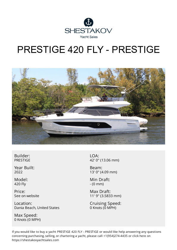 Prestige 420 Fly - 420 Fly - 2022