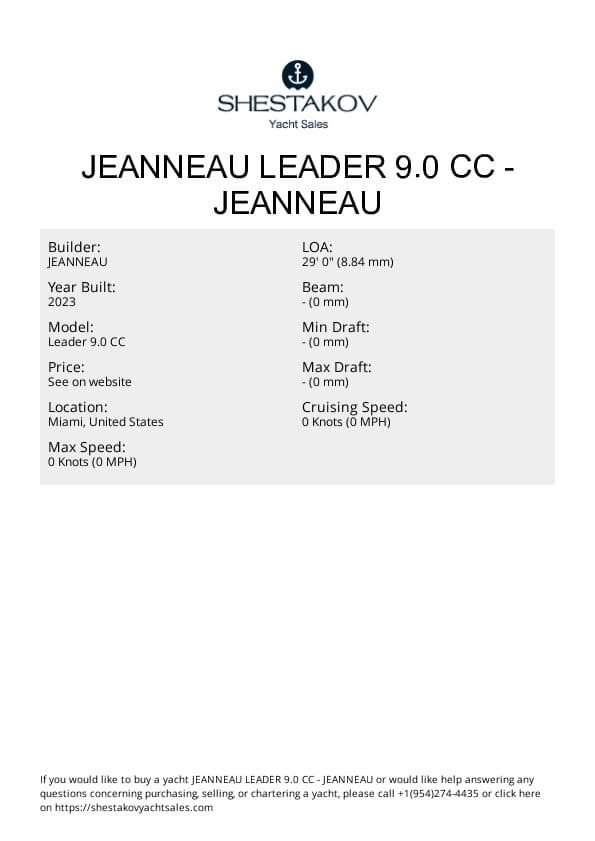 Jeanneau Leader 9.0 CC - Leader 9.0 CC - 2023