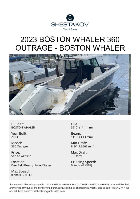 2023 Boston Whaler 360 Outrage - 360 Outrage - 2023