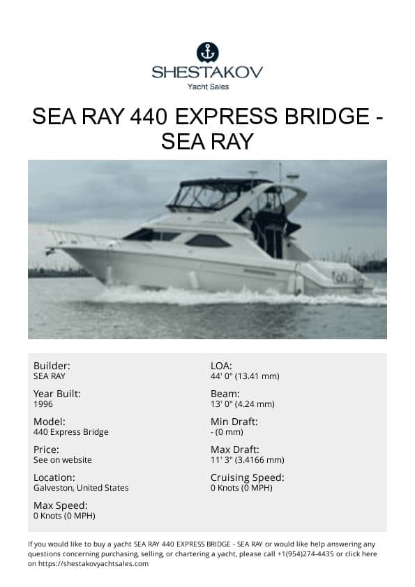 Sea Ray 440 Express Bridge - 440 Express Bridge - 1996