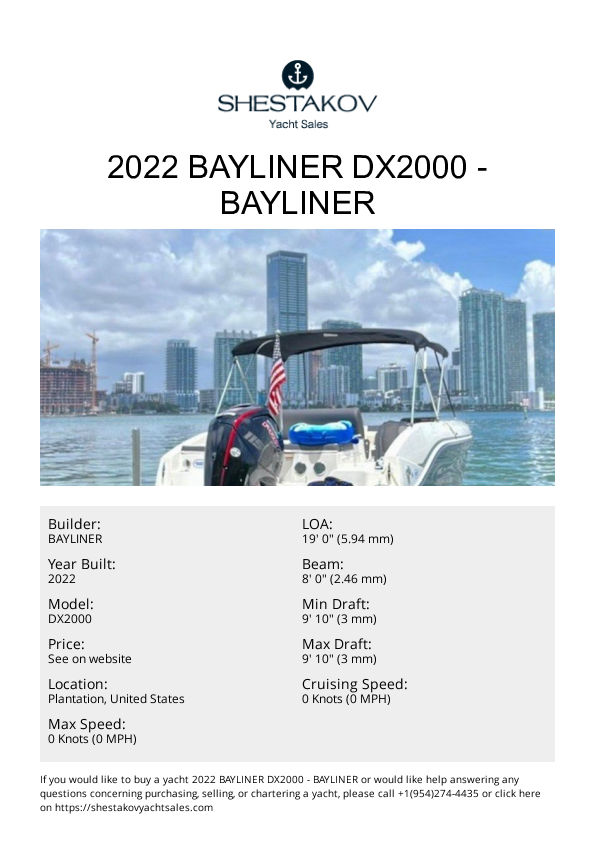 2022 Bayliner DX2000 - DX2000 - 2022