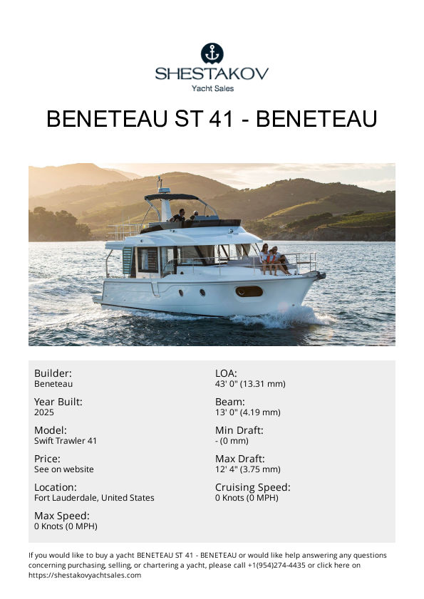 Beneteau Swift Trawler 41 - ST 41 - 2026