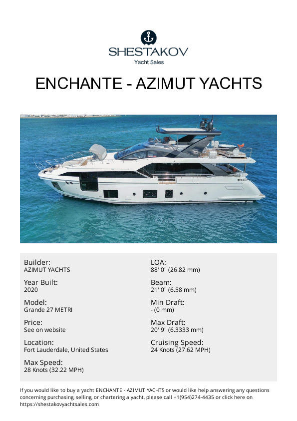 Enchante - Grande 27 METRI - 2020