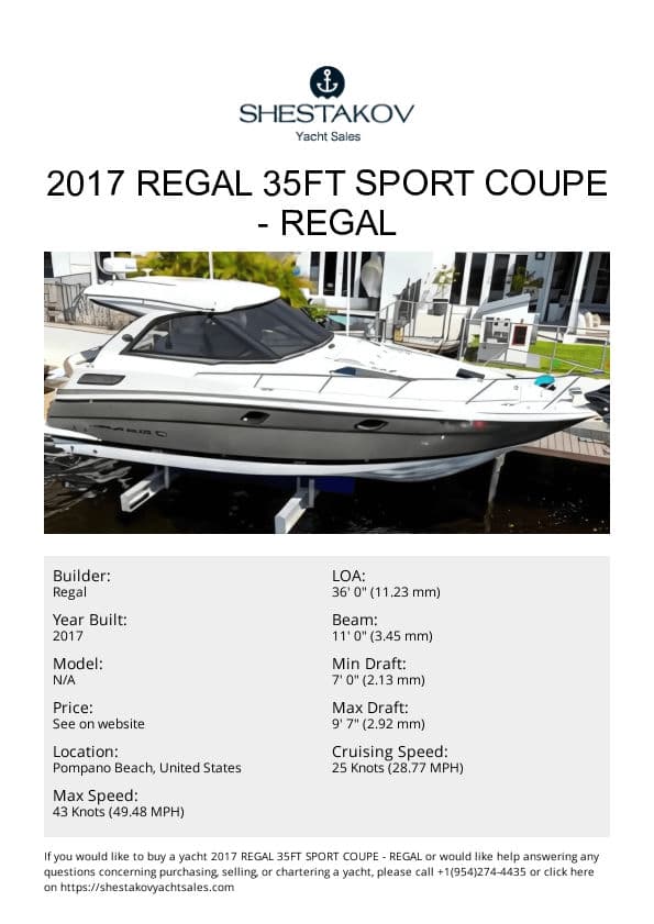 2017 Regal 35ft Sport Coupe - undefined - 2017