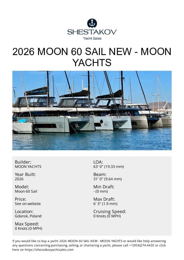 2026 Moon 60 Sail NEW - Moon 60 Sail - 2026
