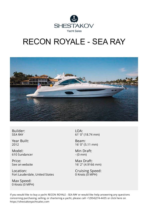RECON ROYALE - 610 Sundancer - 2012