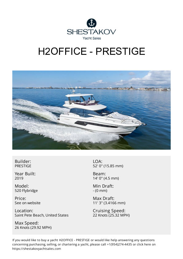 H2OFFICE - 520 Flybridge - 2019