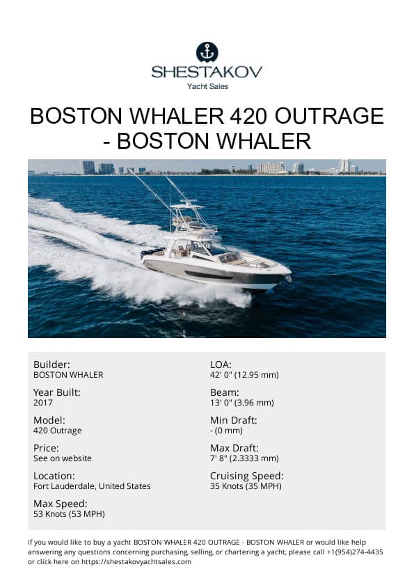 Boston Whaler 420 Outrage - 420 Outrage - 2017