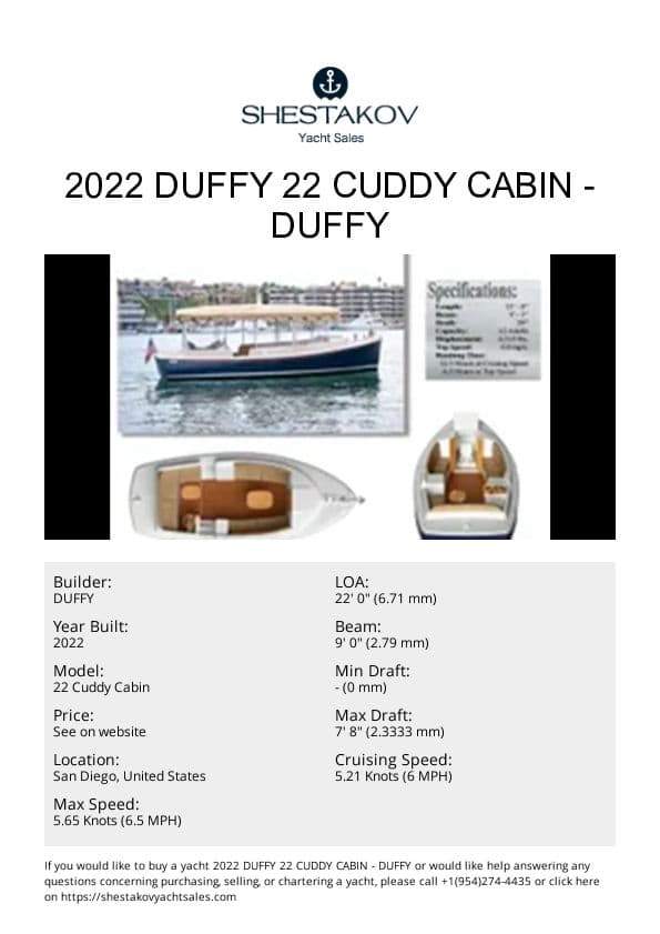 2022 Duffy 22 Cuddy Cabin - 22 Cuddy Cabin - 2022