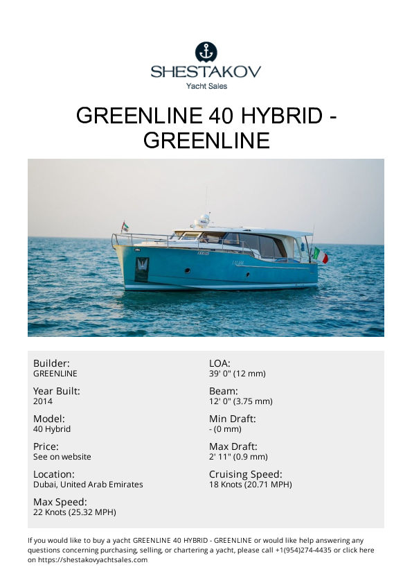 STELLA ROMANA - Greenline 40 Hybrid - 2014