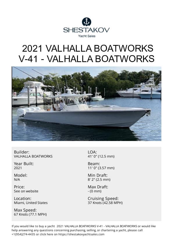  2021 Valhalla Boatworks V-41 - undefined - 2021