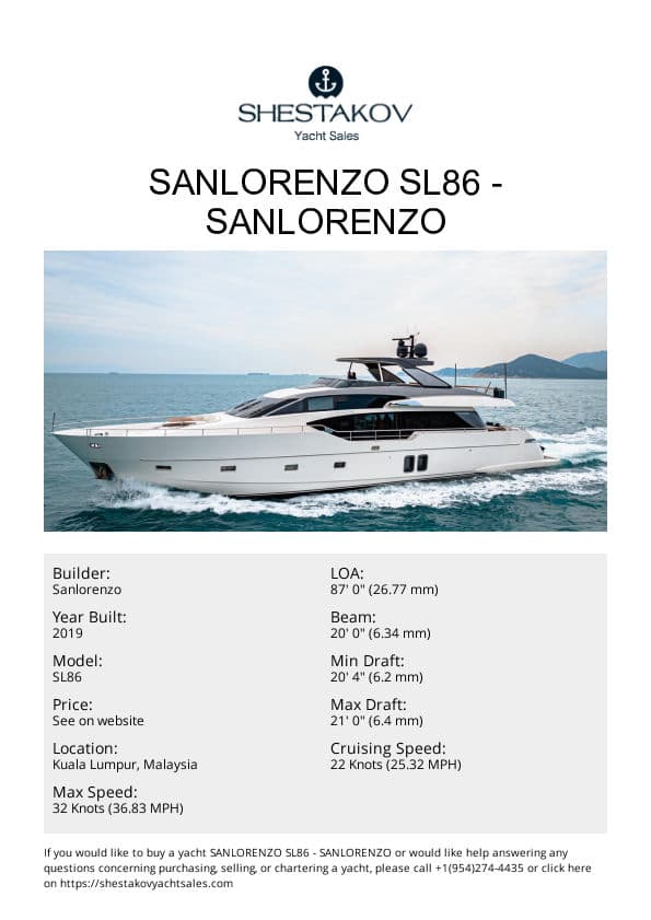Sanlorenzo SL86 - SL86 - 2019
