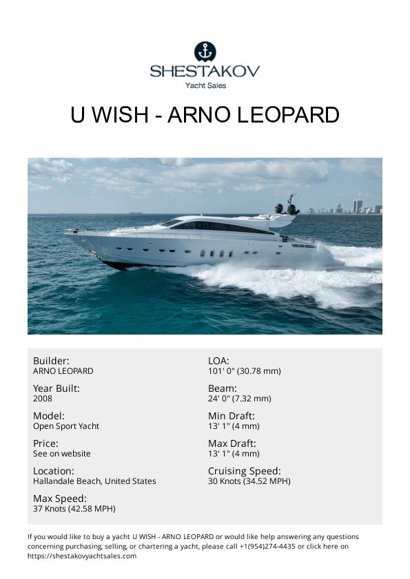 U Wish - Open Sport Yacht - 2008