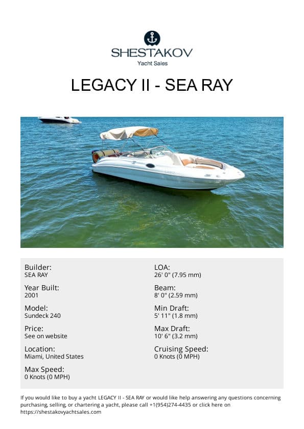 LEGACY II - Sundeck 240 - 2001