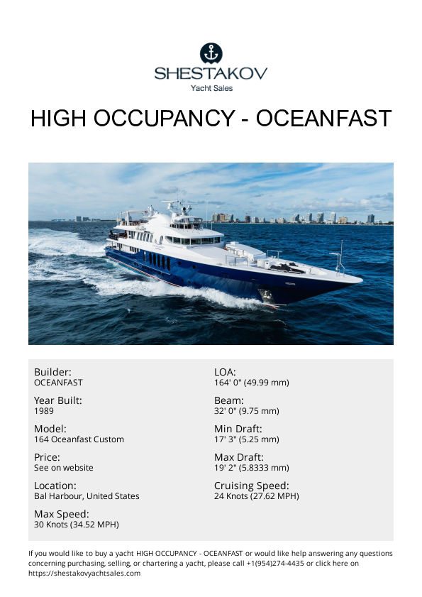 High Occupancy - 164 Oceanfast Custom - 1989