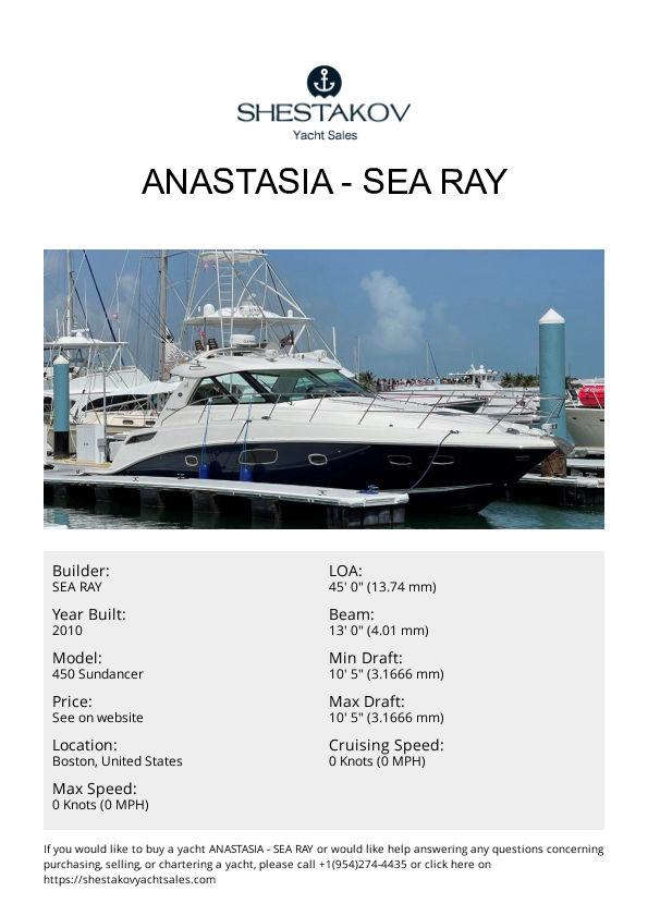 ANASTASIA - 450 Sundancer - 2010