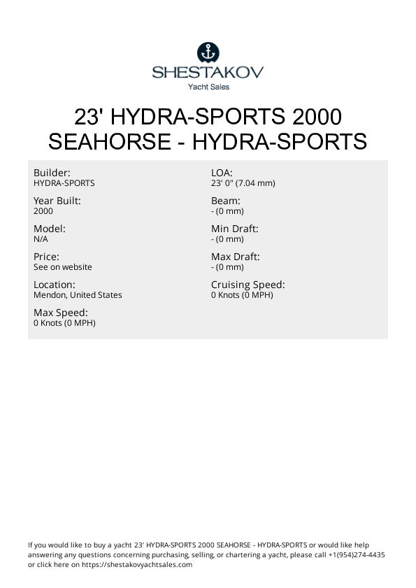 23' Hydra-Sports 2000 Seahorse - undefined - 2000
