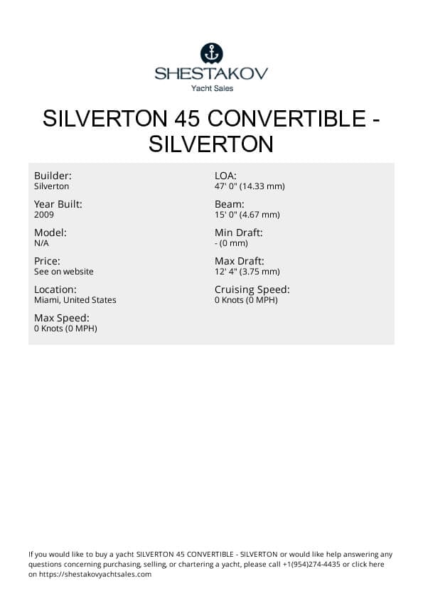 Silverton 45 Convertible - undefined - 2009