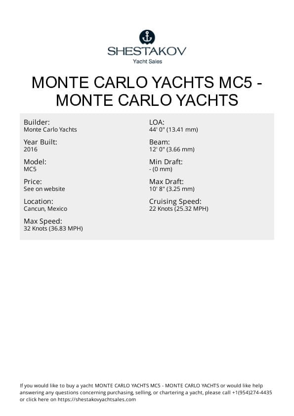 Monte Carlo Yachts MC5 - MC5 - 2016