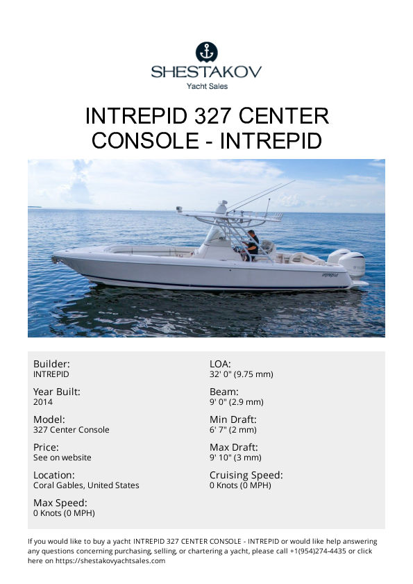 Intrepid 327 Center Console - 327 Center Console - 2014
