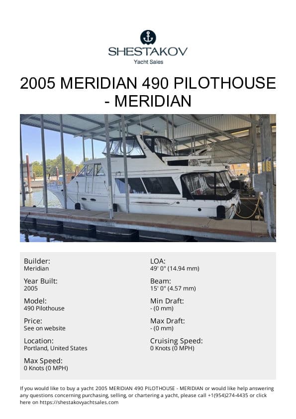 2005 Meridian 490 Pilothouse - 490 Pilothouse - 2005