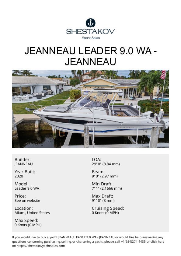 Jeanneau Leader 9.0 WA - Leader 9.0 WA - 2020