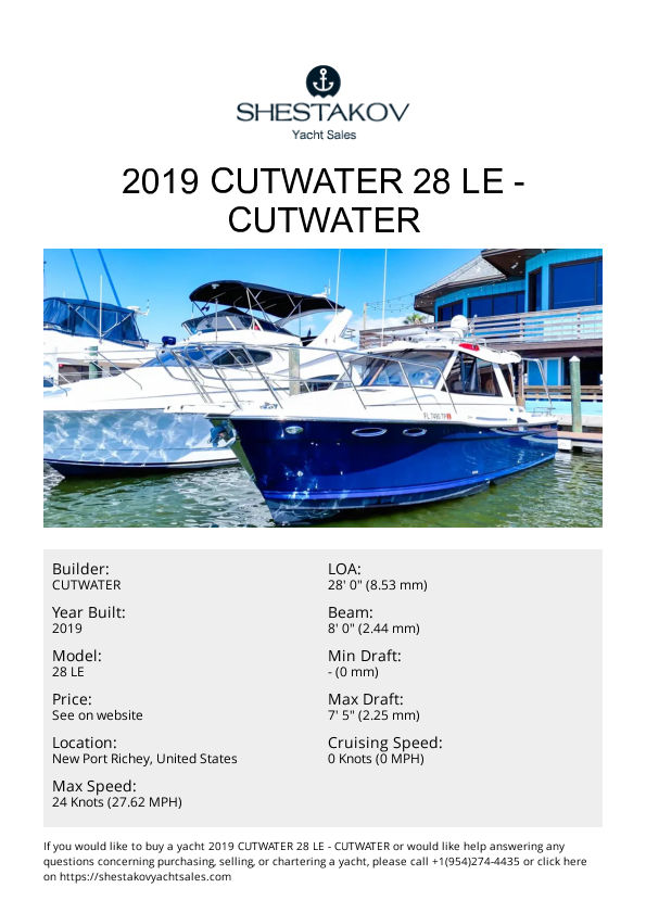 2019 Cutwater 28 LE - 28 LE - 2019