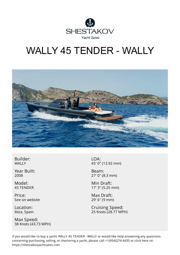 WALLY 45 TENDER - 45 TENDER - 2008