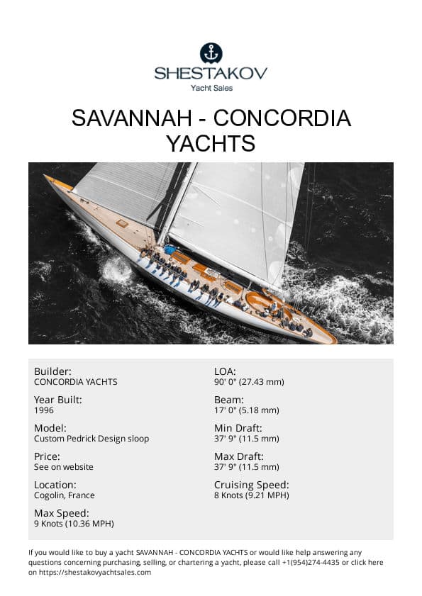 SAVANNAH - Custom Pedrick Design sloop - 1997