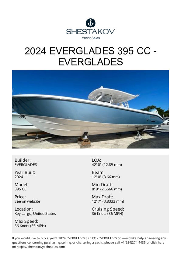2024 Everglades 395 cc - 395 CC - 2024