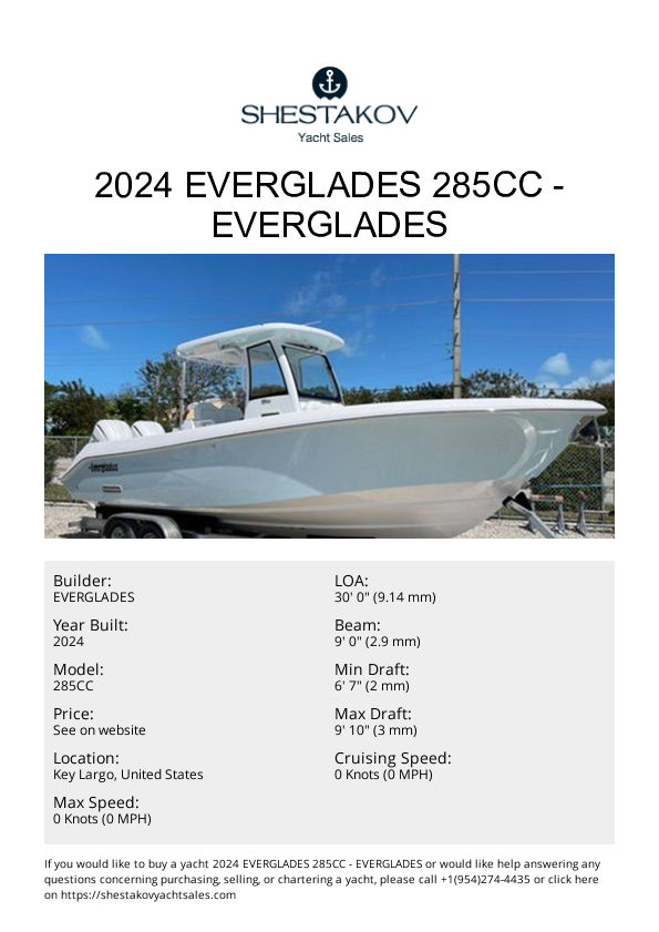 2024 Everglades 285cc - 285CC - 2024