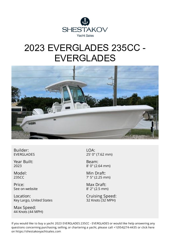 2023 Everglades 235CC - 235CC - 2023