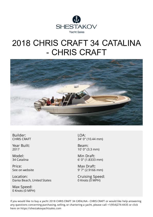 2018 Chris Craft 34 Catalina - 34 Catalina - 2018