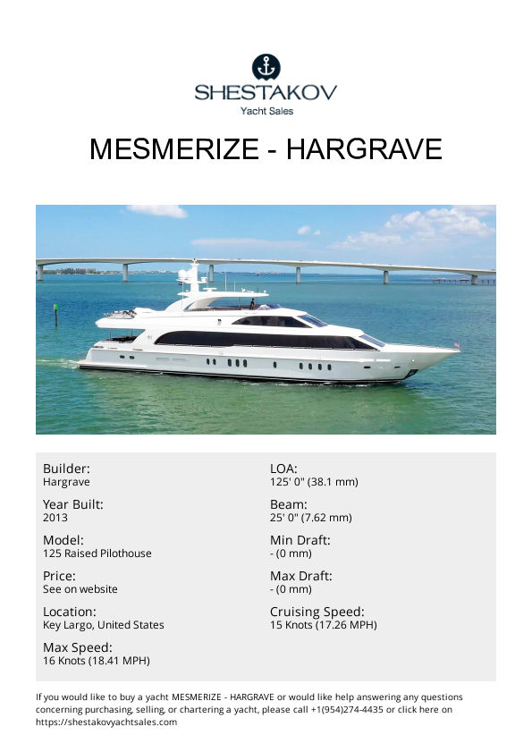 Mesmerize - 125 Raised Pilothouse - 2013
