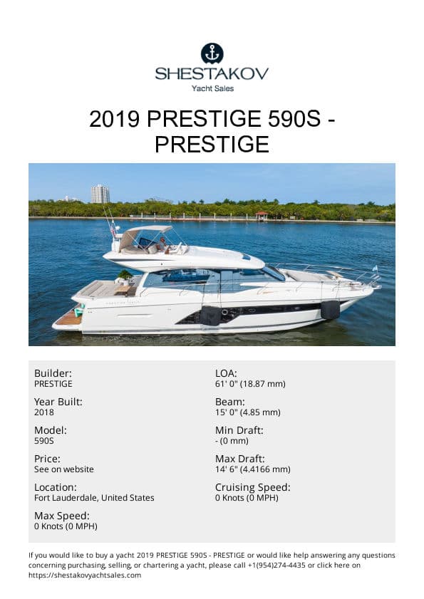 2019 Prestige 590S - 590S - 2019