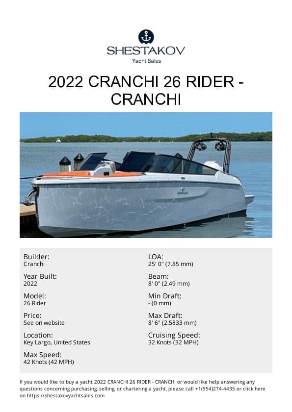 2022 Cranchi 26 Rider - 26 Rider - 2022