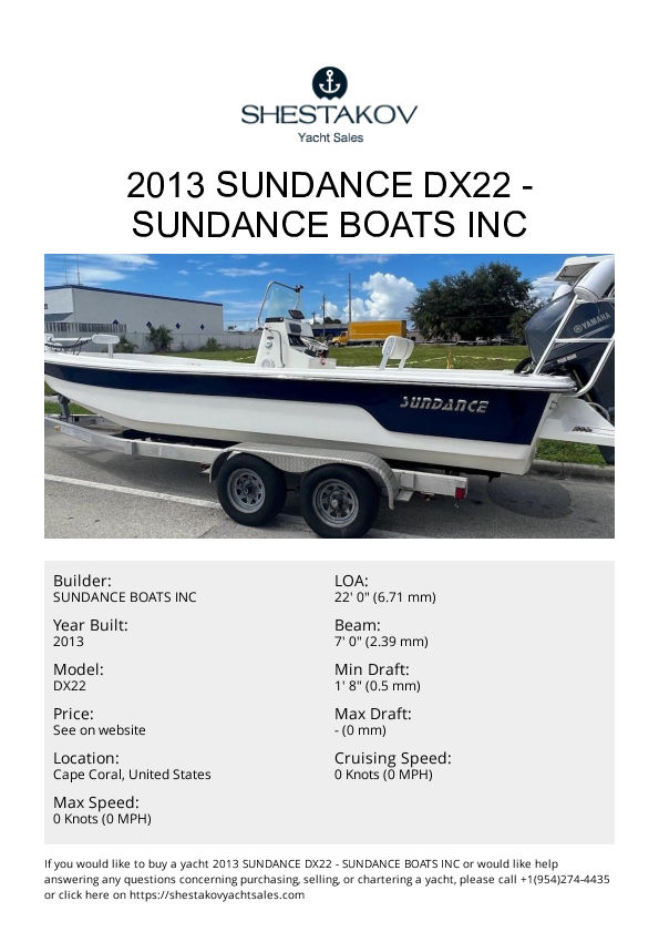 2013 Sundance DX22 - DX22 - 2013