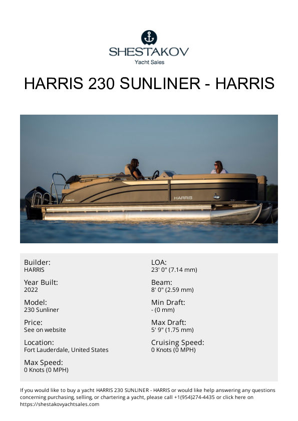 Harris 230 Sunliner - 230 Sunliner - 2023