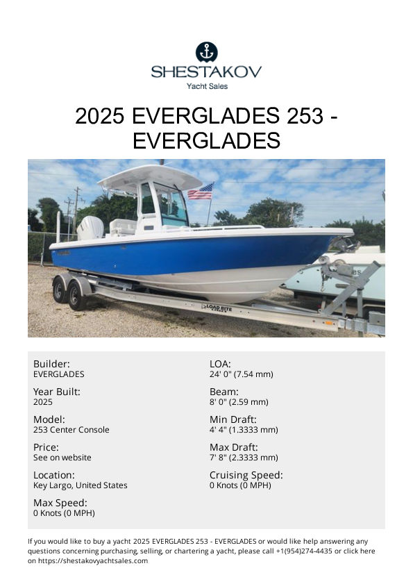 2025 Everglades 253 - 253 Center Console - 2025