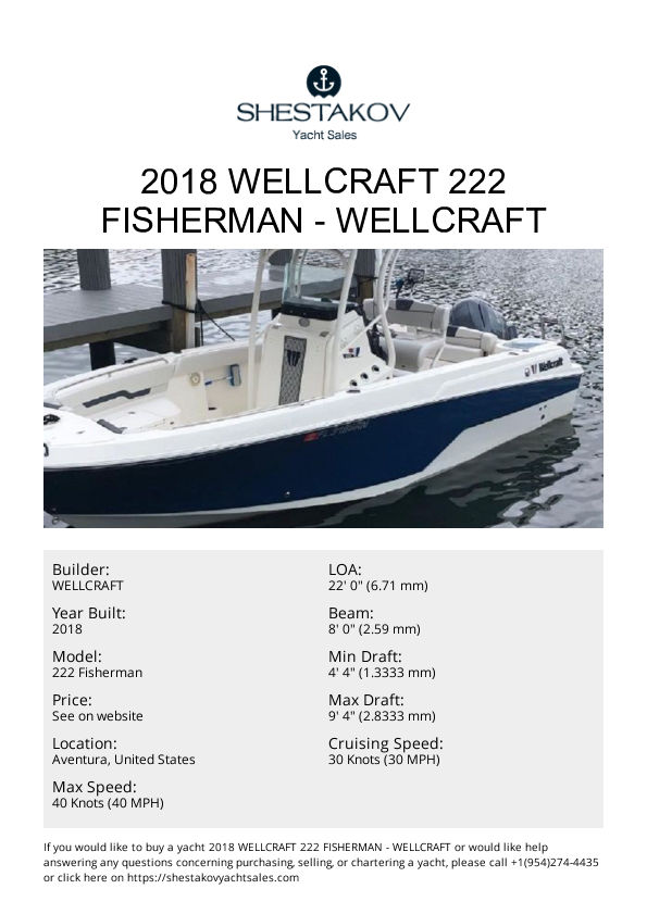 2018 Wellcraft 222 Fisherman - 222 Fisherman - 2018