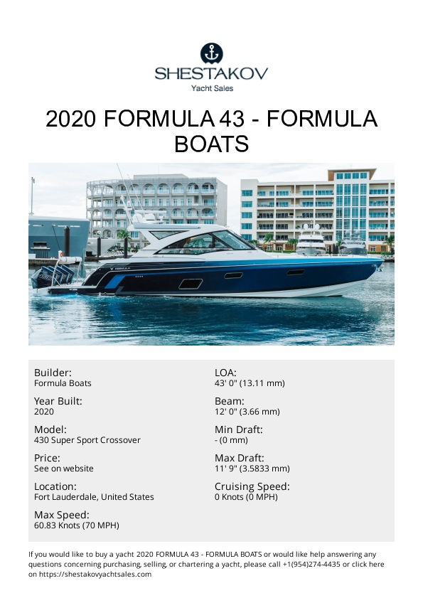2020 Formula 43 - 430 Super Sport Crossover - 2020